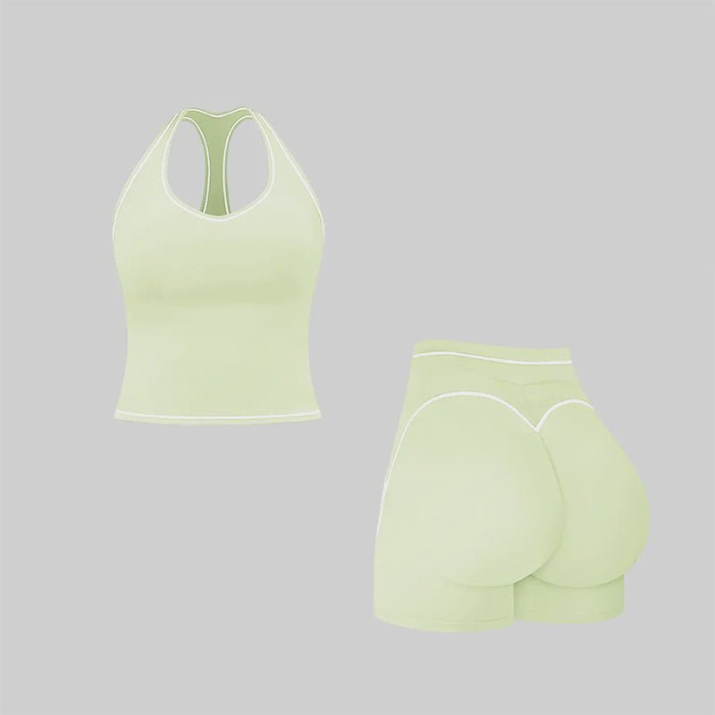 H-Back Sports Top and Shorts Fitness Set