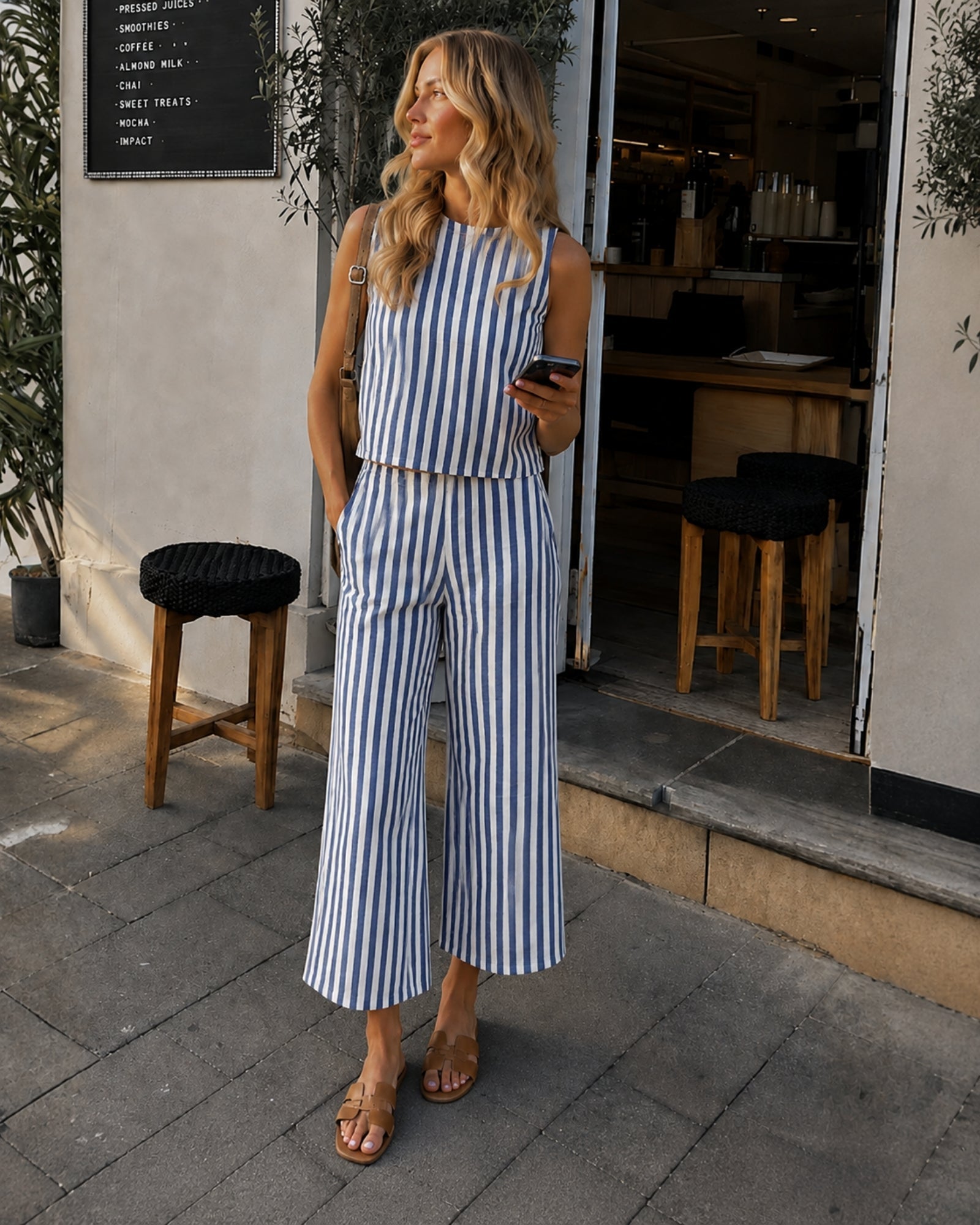 Lizo Pants - Blue Stripe