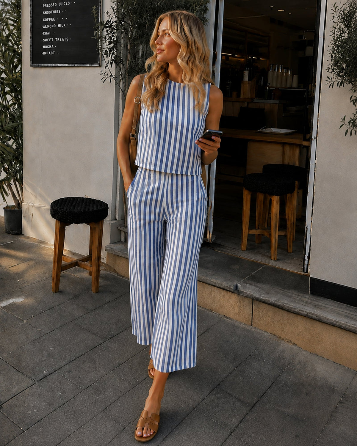 Lizo Pants - Blue Stripe