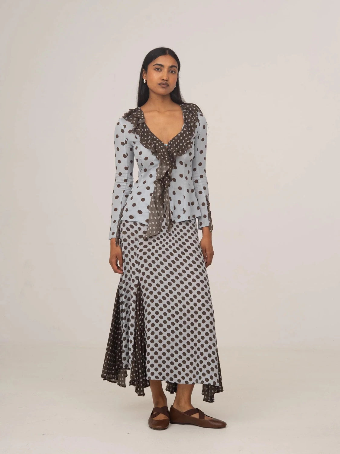 New Blue Polka Dot Skirt
