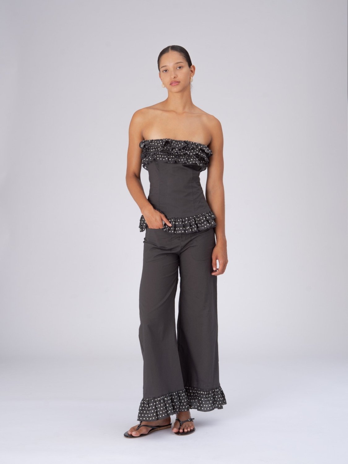 Night Noctis Brown Polka Dot Pants