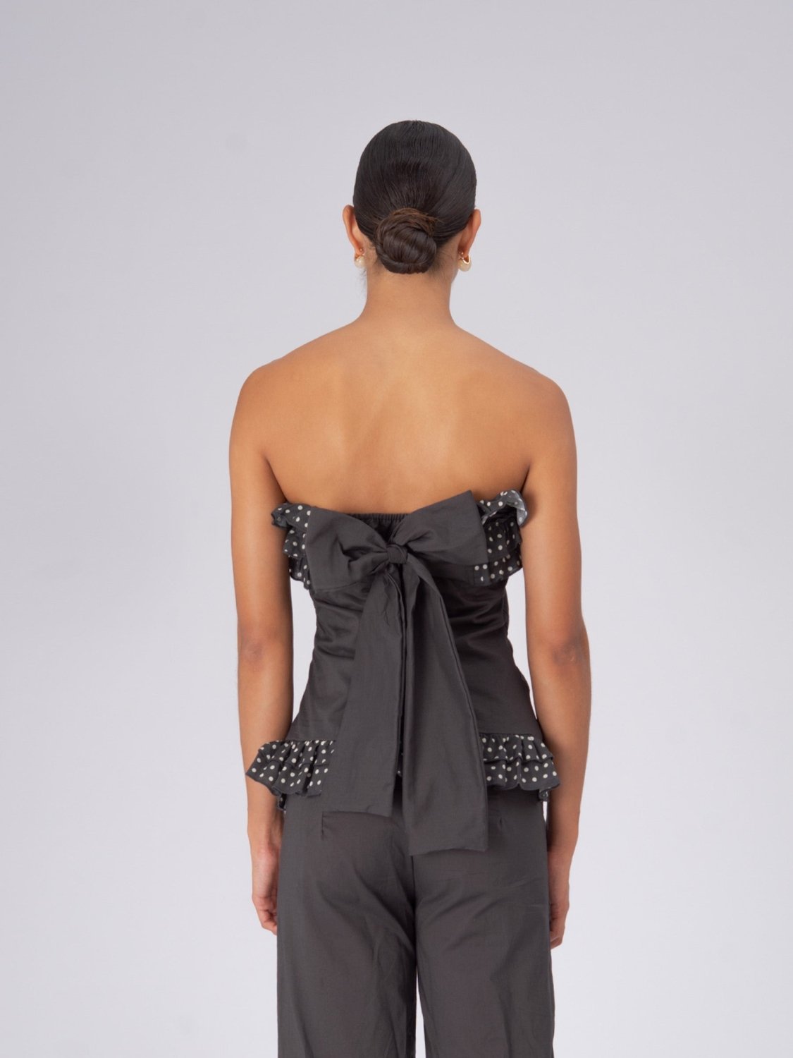 Night Noctis Brown Polka Dot Top