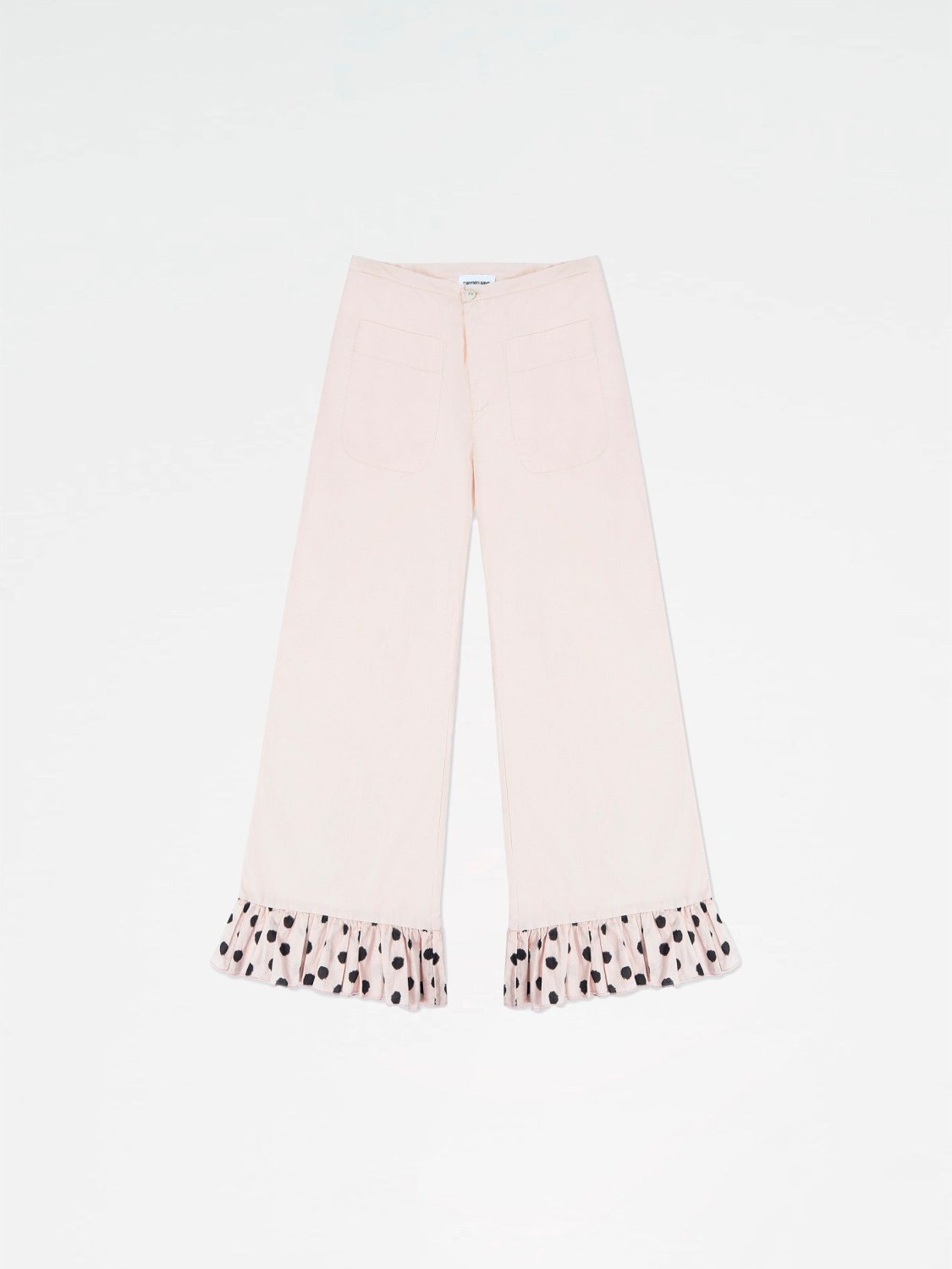 Noctis Beige Polka Dot Print Pants