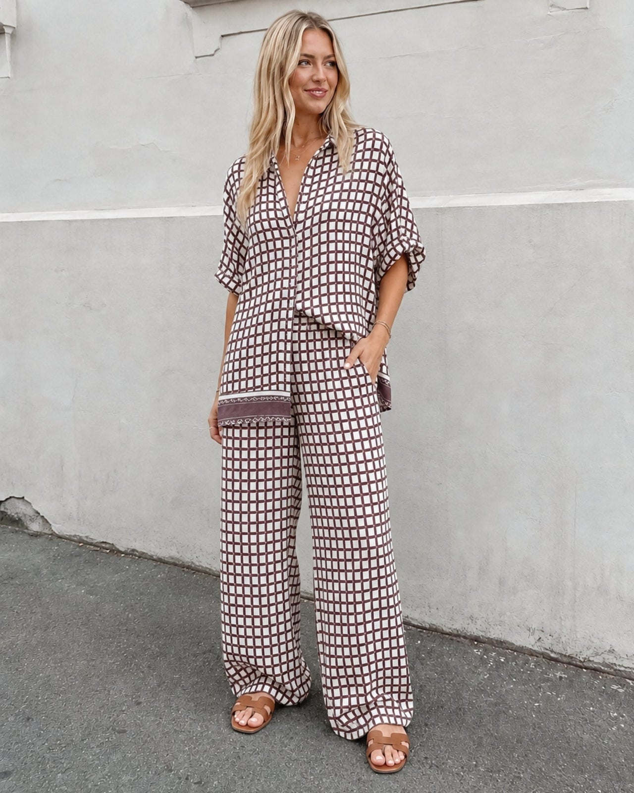 Nyah Pants - Cocoa Check