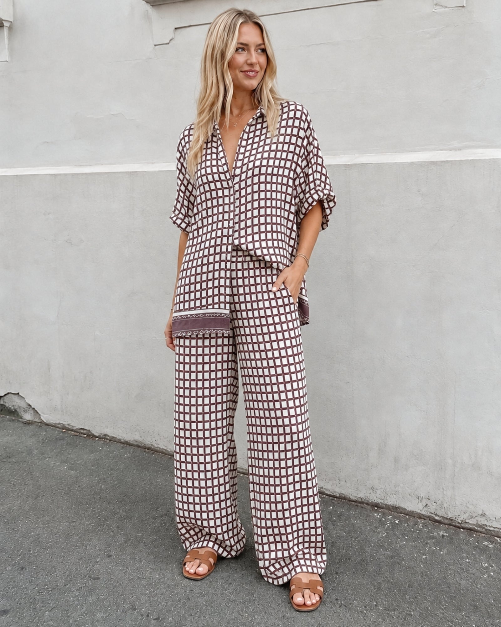 Nyah Pants - Cocoa Check