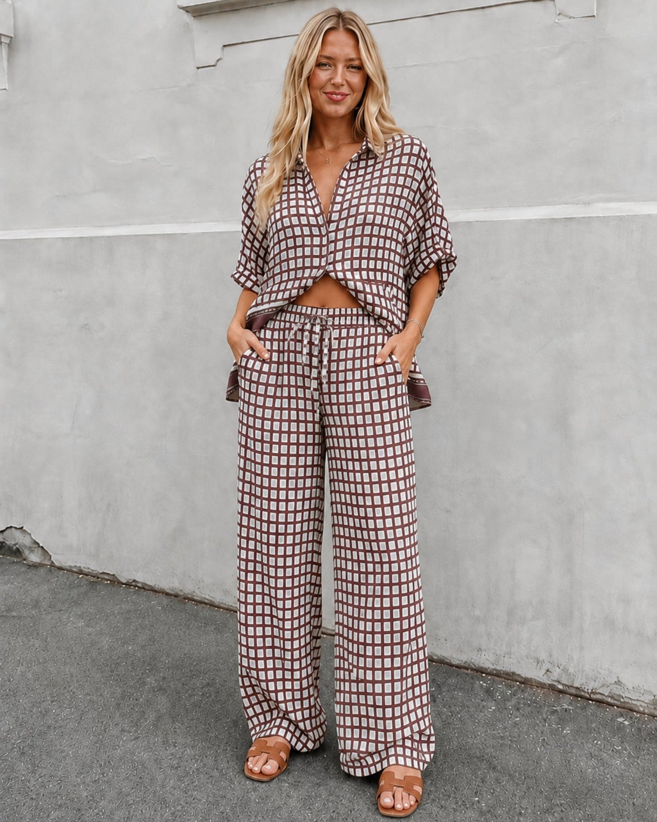 Nyah Pants - Cocoa Check