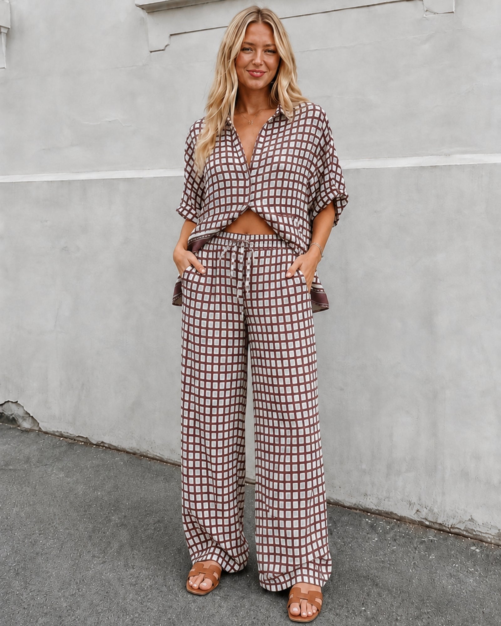 Nyah Pants - Cocoa Check