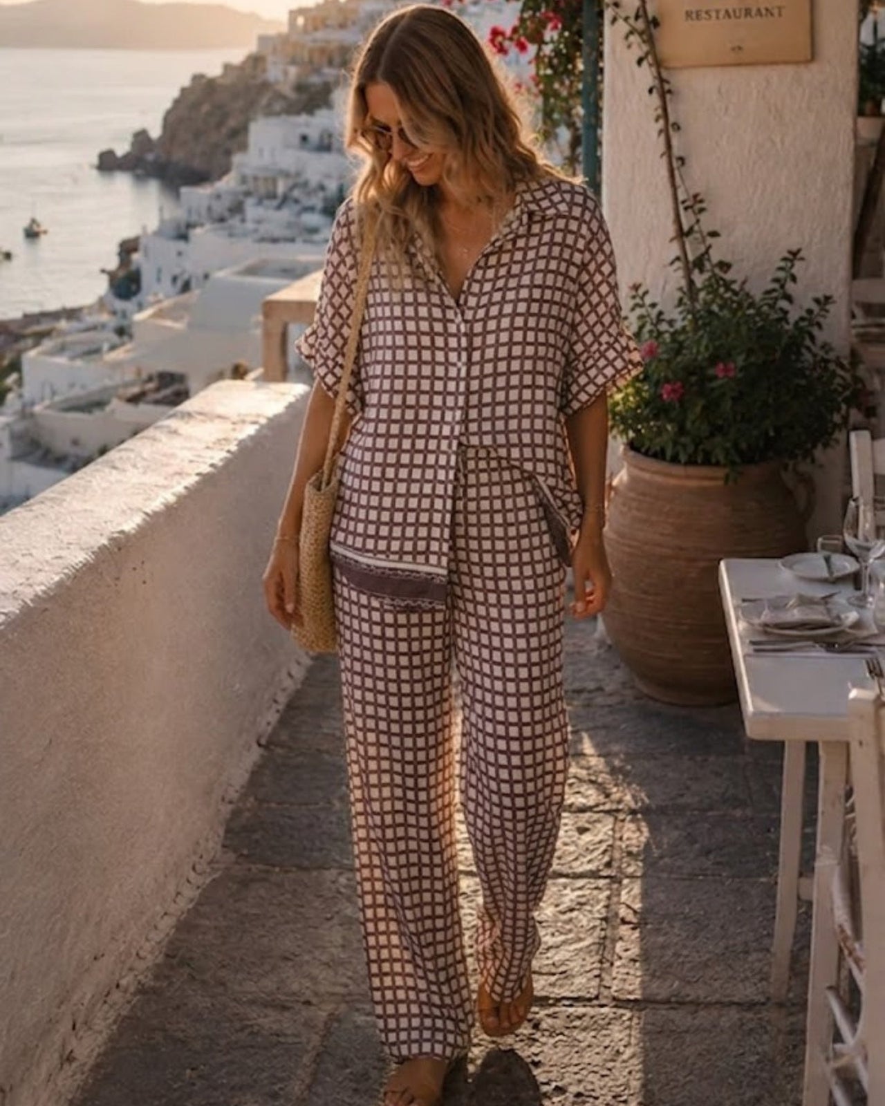 Nyah Pants - Cocoa Check