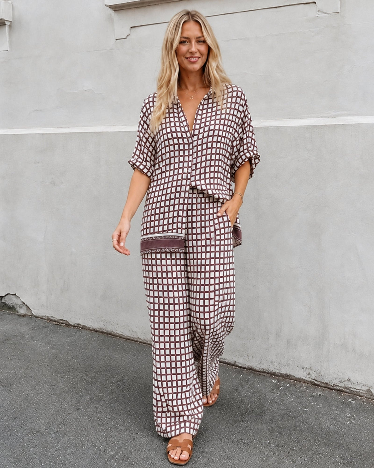 Nyah Pants - Cocoa Check