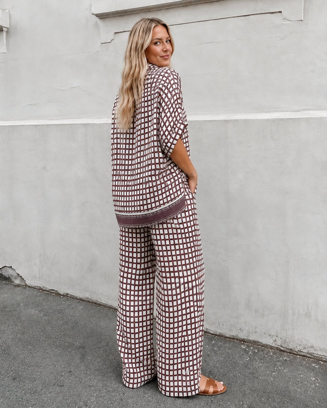 Nyah Pants - Cocoa Check