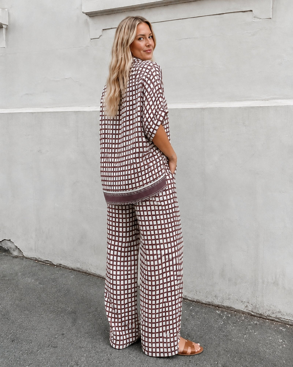 Nyah Pants - Cocoa Check