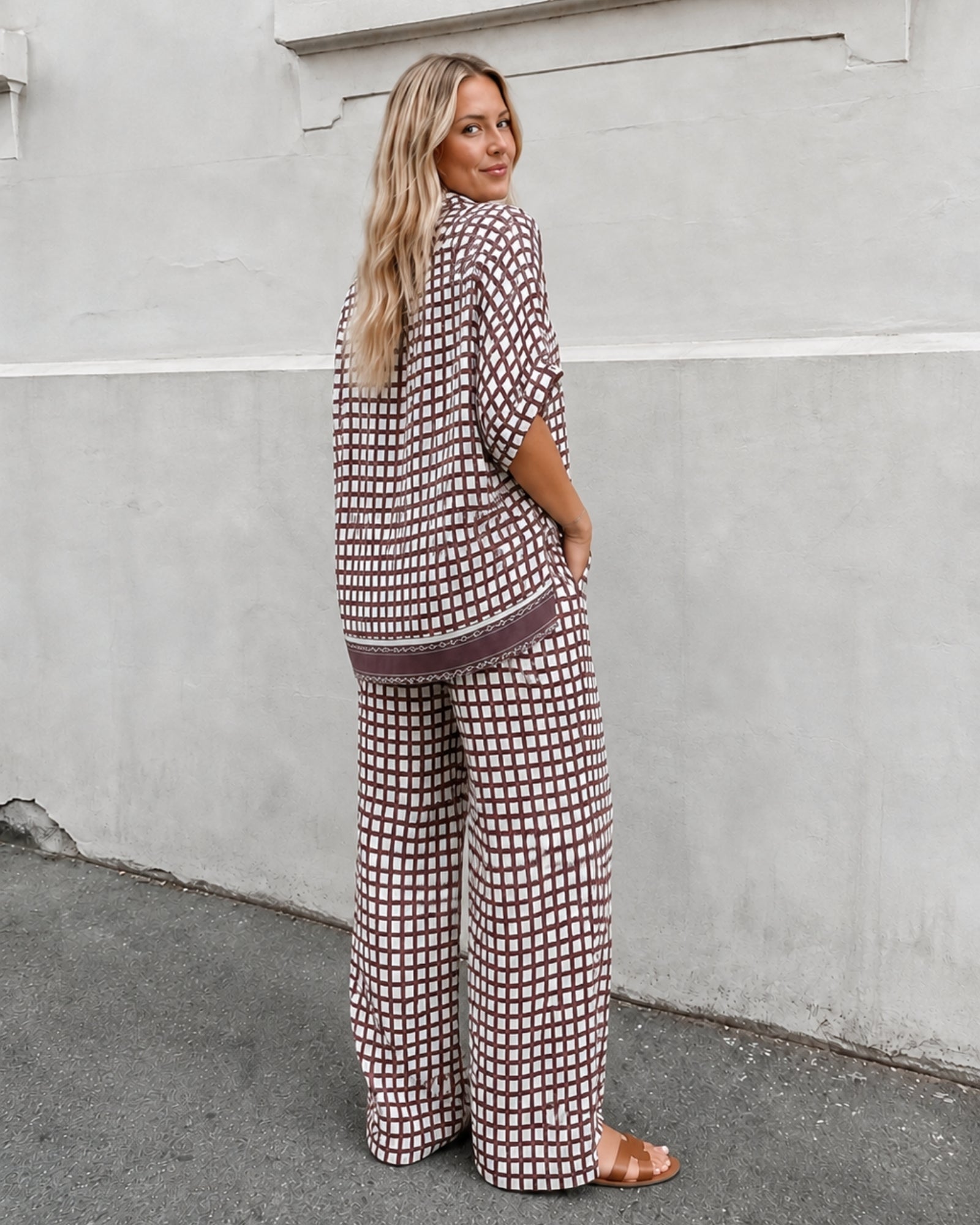 Nyah Pants - Cocoa Check