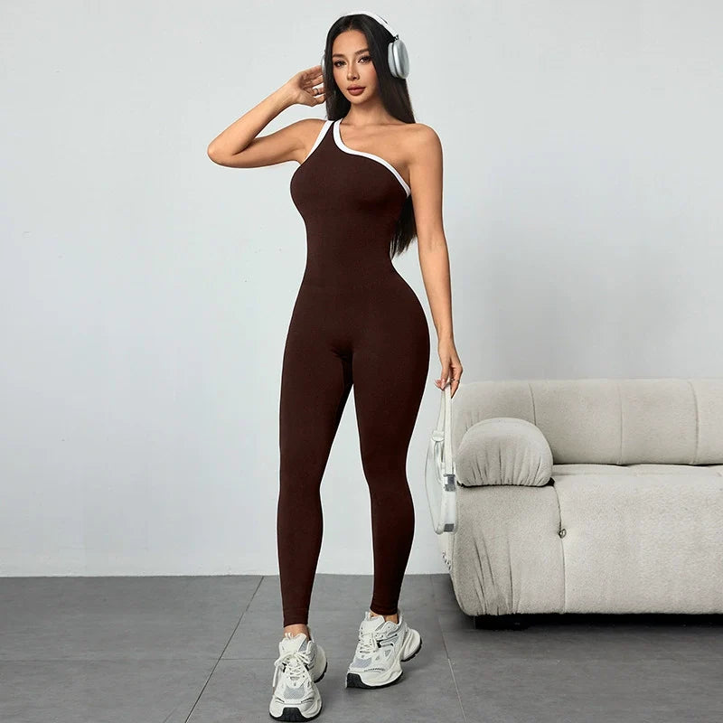 One-Shoulder Sculpt Fit Jumpsuit