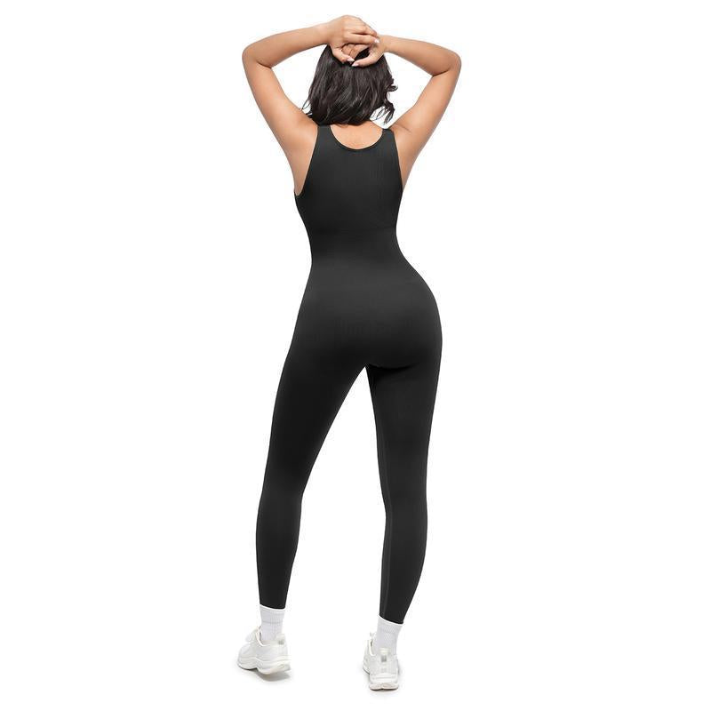 Deep V-Neck Shaping Full-Length Bodysuit