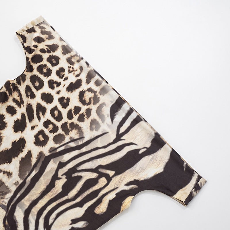 Wild Animal Print Off-Shoulder Two-Piece Set