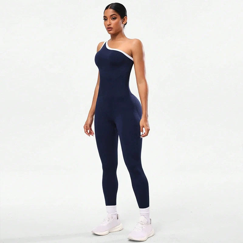 One-Shoulder Sculpt Fit Jumpsuit