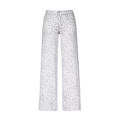 Leopard Jacquard Wide-Leg Denim Jeans