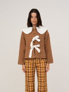 Parfum Babydoll Collar Brown Jacket