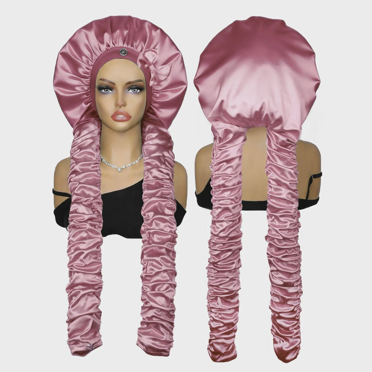 Satin Stretch Non-Slip Sleep Bonnet for Curly Hair