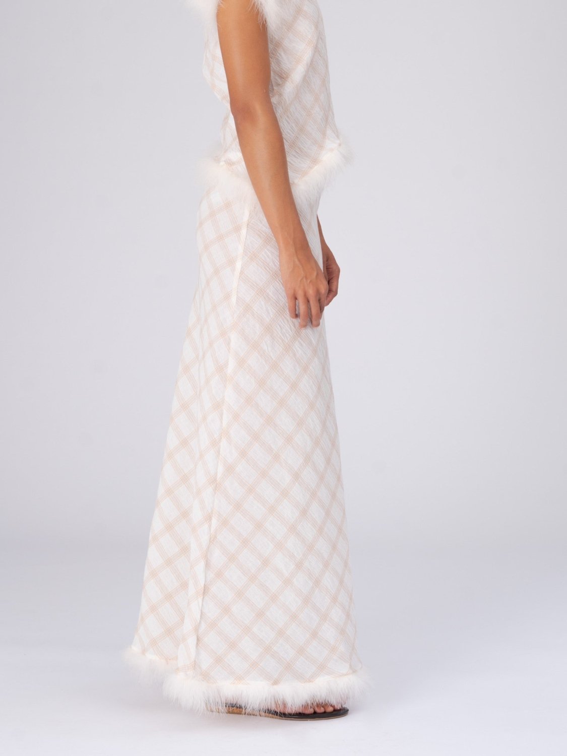Plaid Balance Feather Skirt
