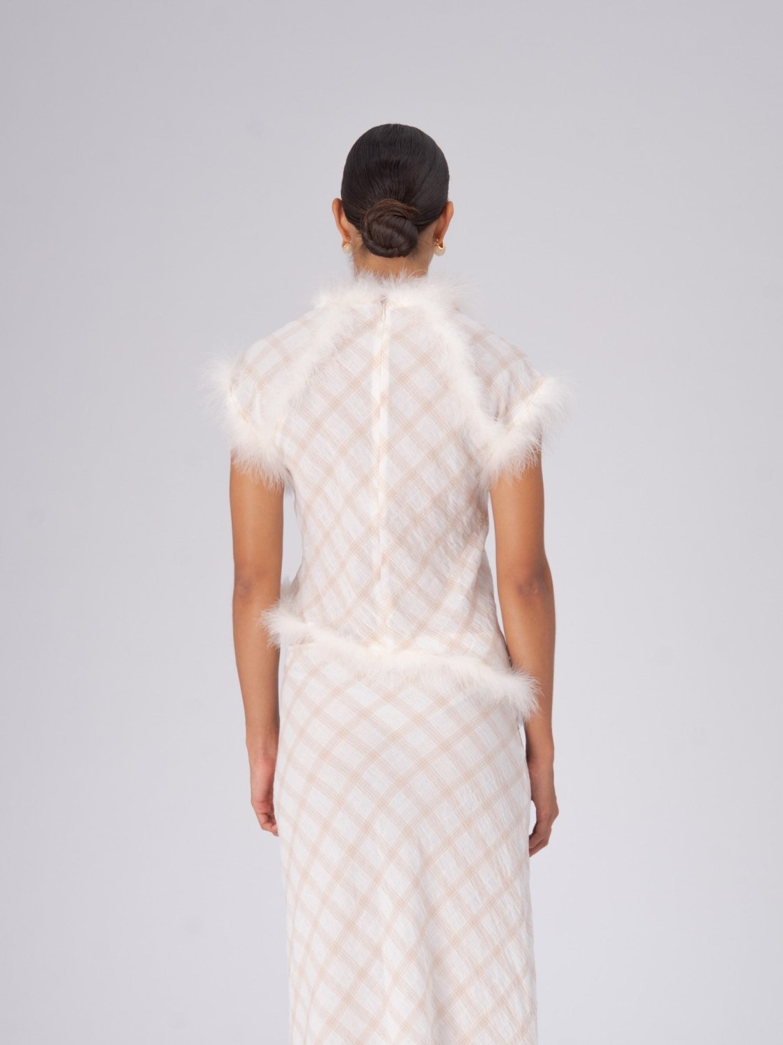 Plaid Balance Feather Top
