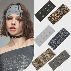 Y2K Punk-Style Eyelet Stretch Hairband