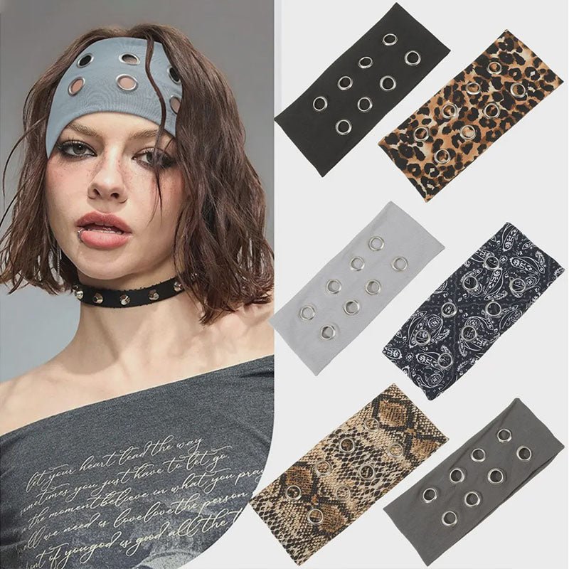 Y2K Punk-Style Eyelet Stretch Hairband