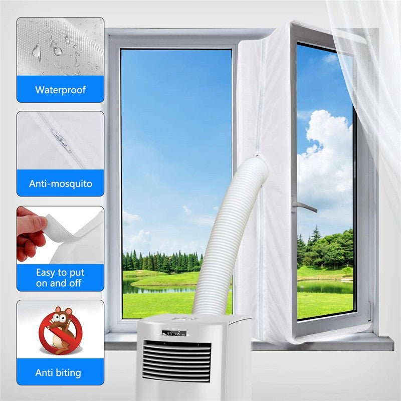 Portable air conditioner window exhaust sealing cloth