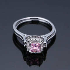 Double-ring square main stone ring
