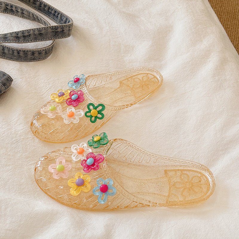 Cute flower-adorned transparent slides