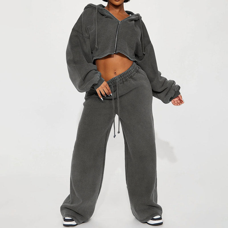 Loose-fit casual hoodie and sweatpants set