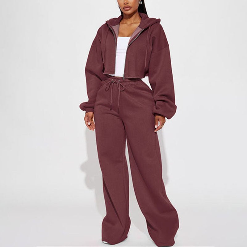 Loose-fit casual hoodie and sweatpants set