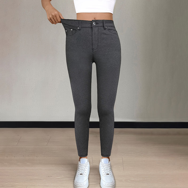 High-waisted stretchy skinny jeans
