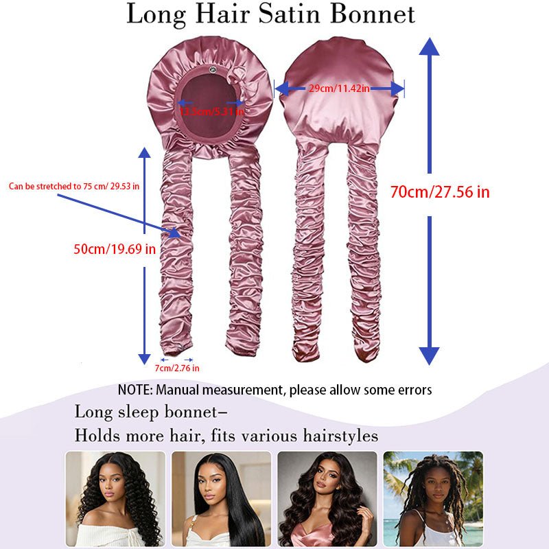 Satin Stretch Non-Slip Sleep Bonnet for Curly Hair