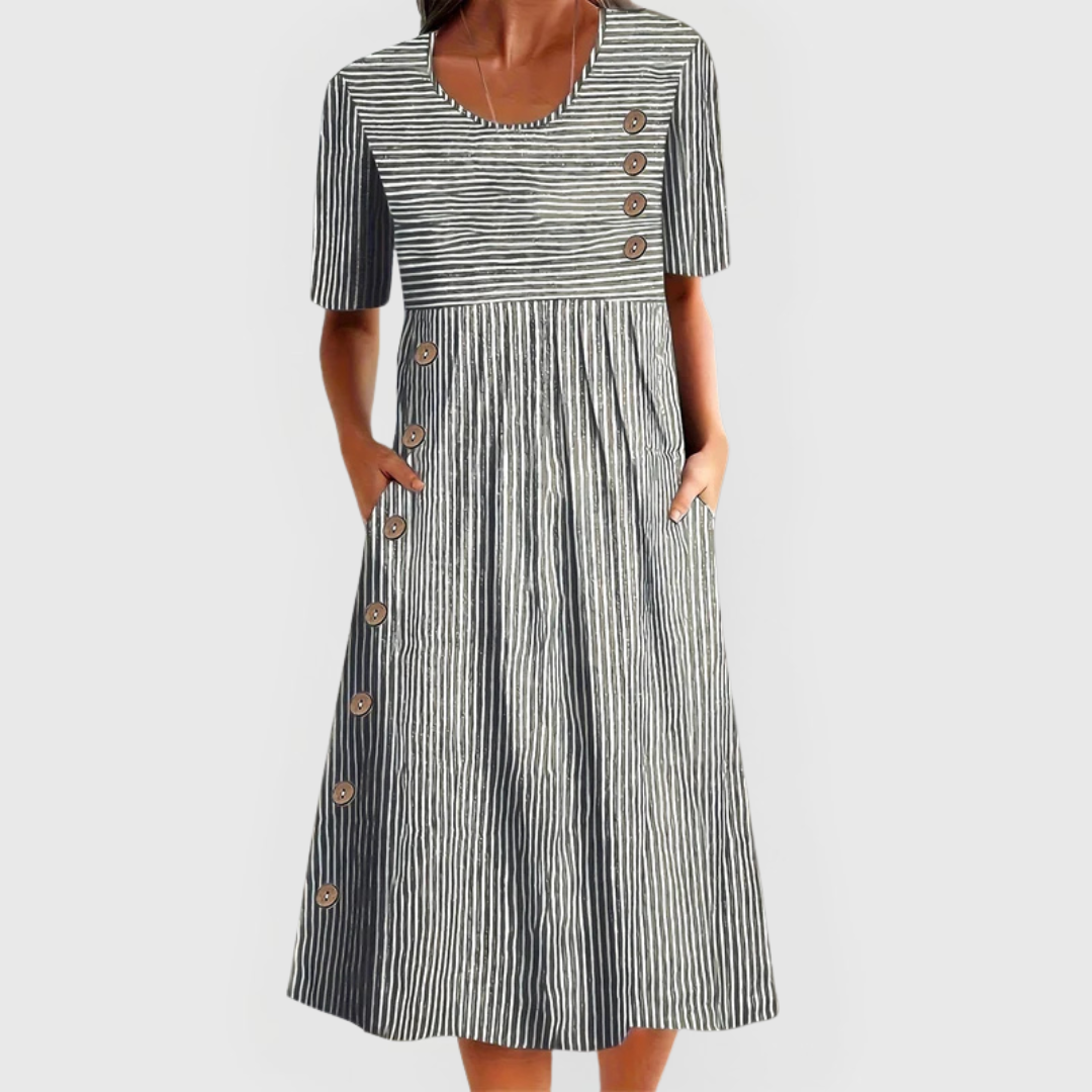Agata | Striped Midi Dress