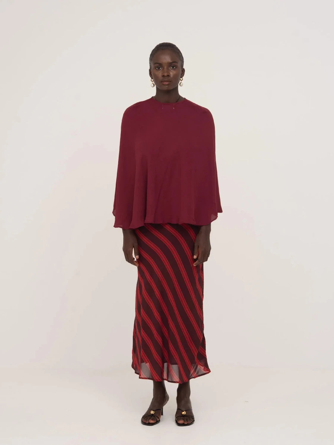 Whispered Burgundy Occasion Cape
