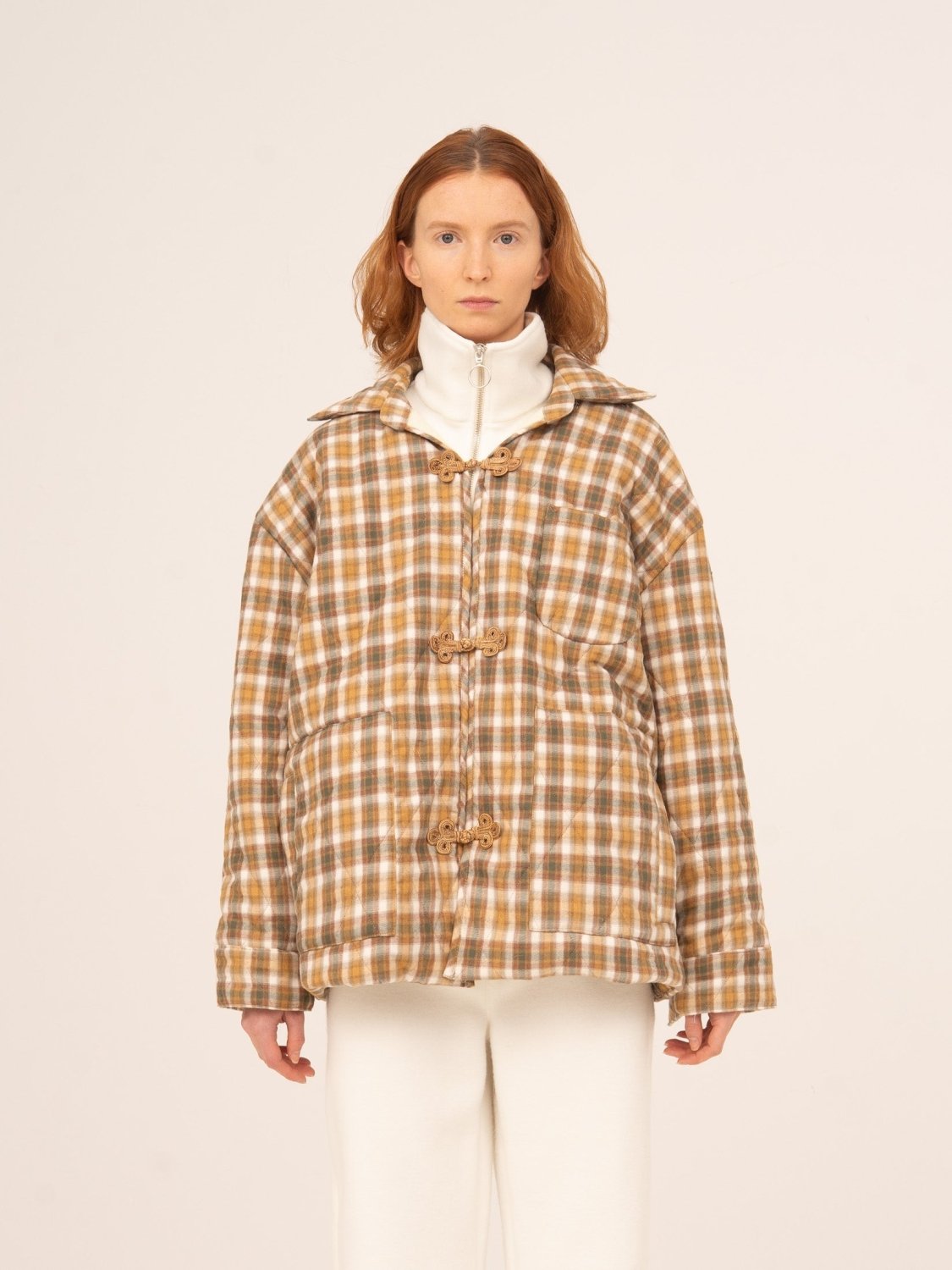 Willow Brown Plaid Puffer Jacket