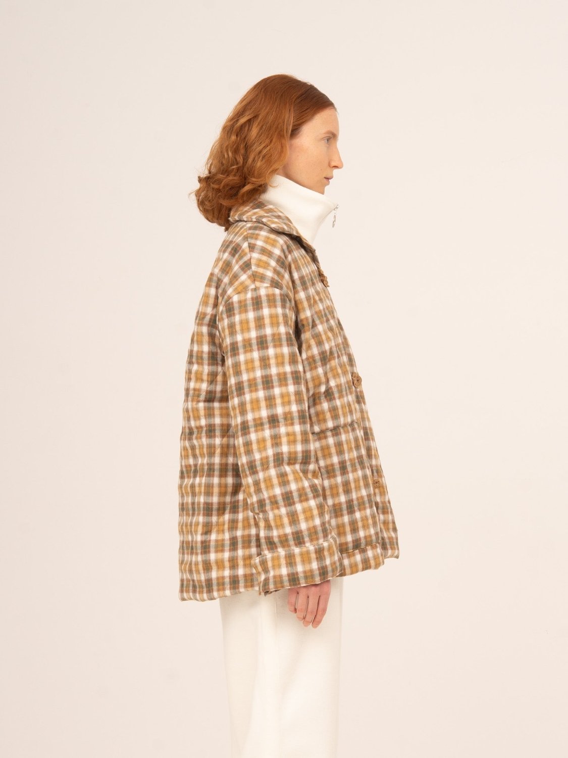 Willow Brown Plaid Puffer Jacket