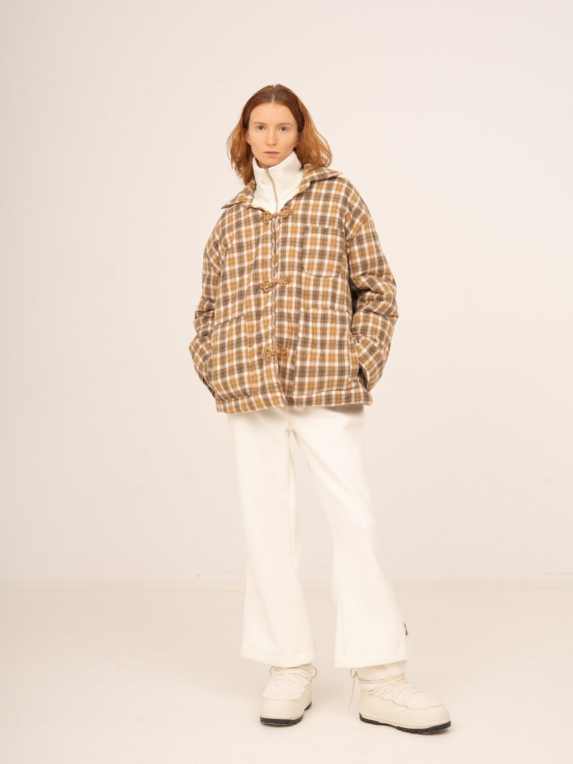 Willow Brown Plaid Puffer Jacket