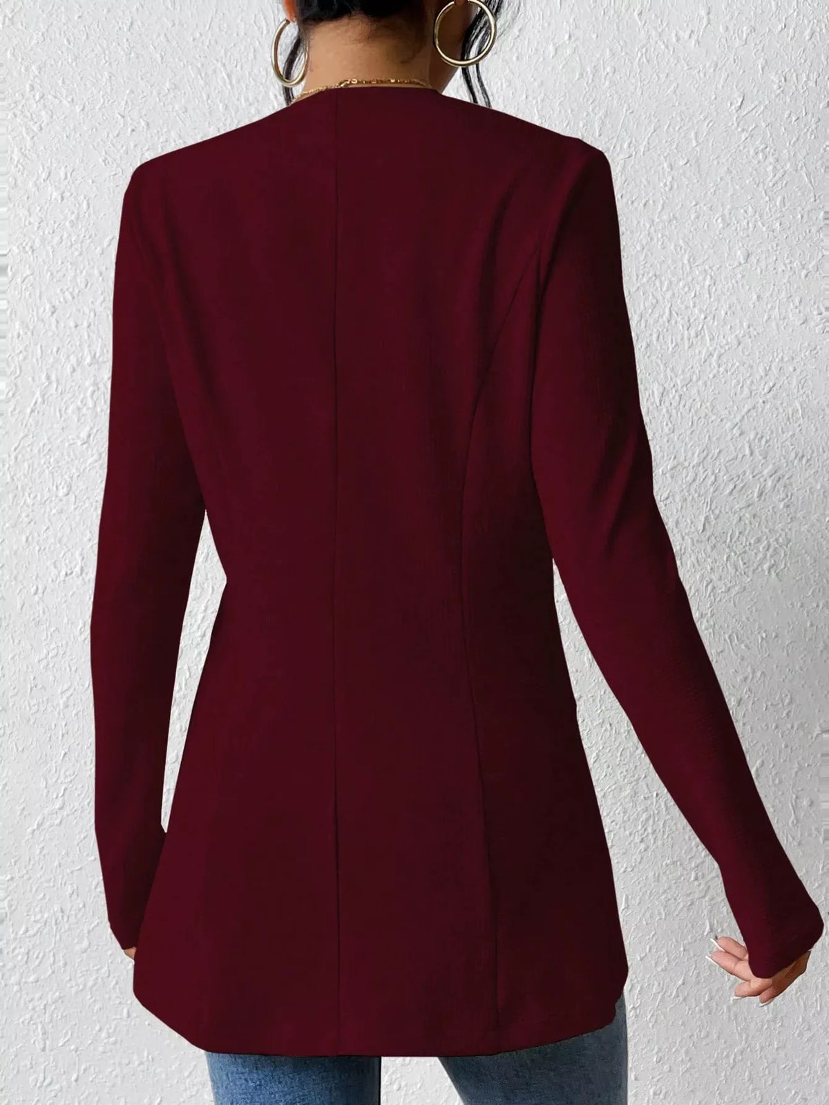 One Button Long Sleeve Blazer