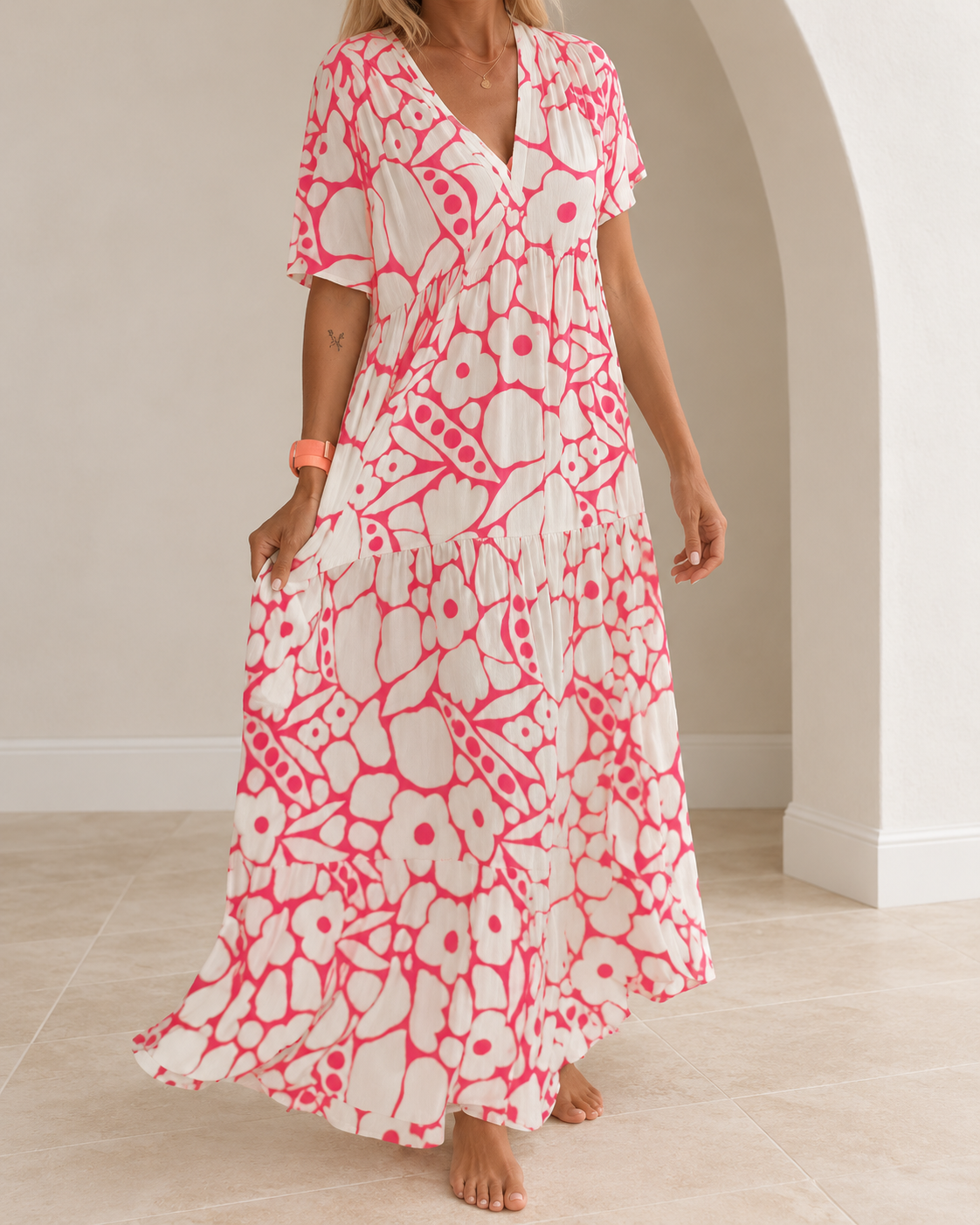 Coralie | Floral V-Neck Maxi Dress