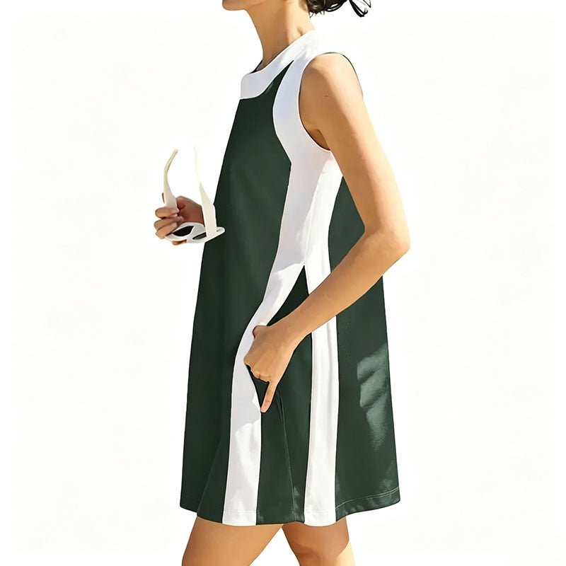 Side-slit tank top and shorts matching set
