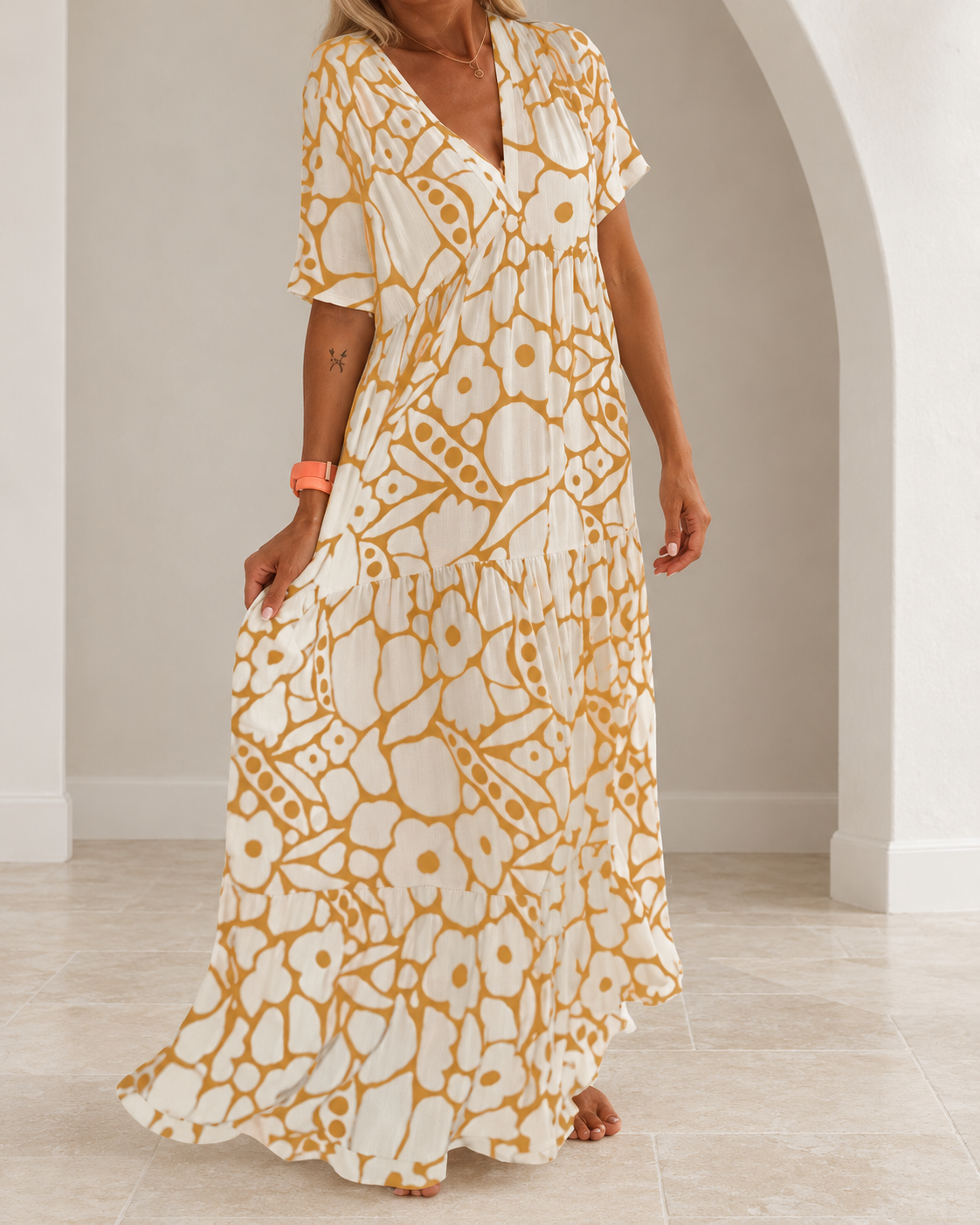 Coralie | Floral V-Neck Maxi Dress