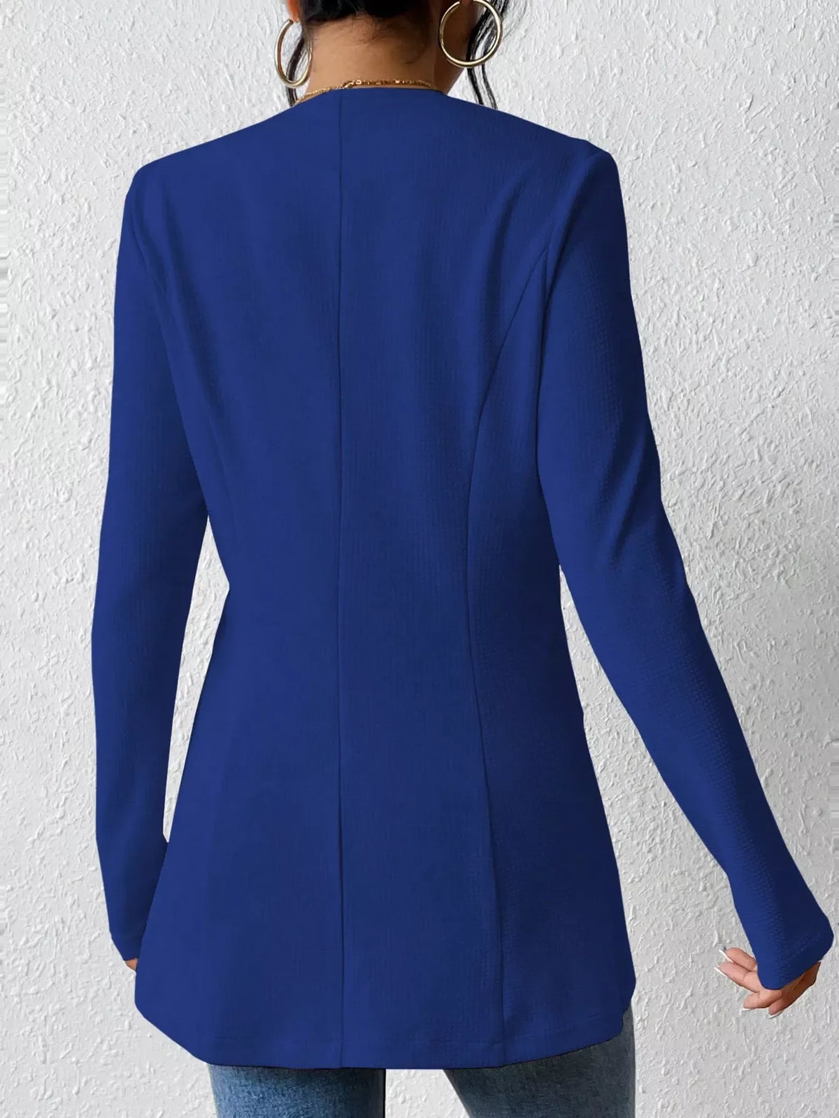 One Button Long Sleeve Blazer