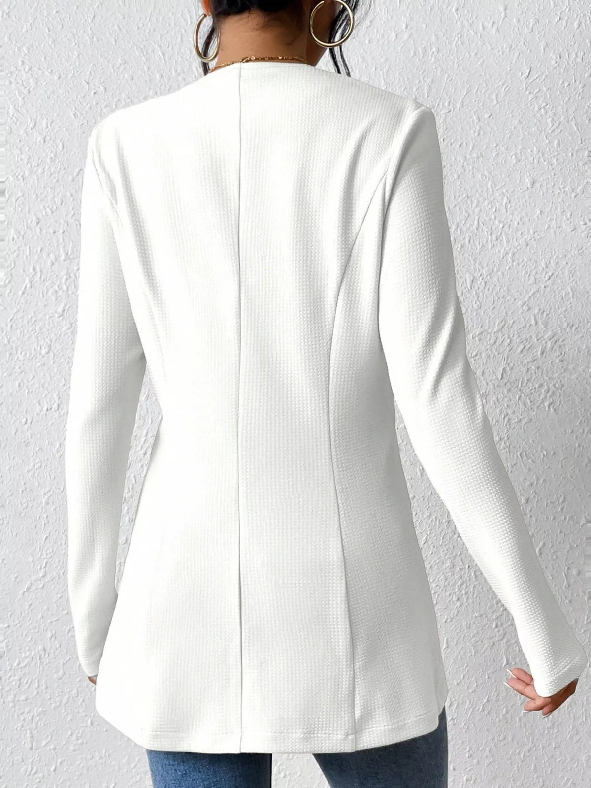 One Button Long Sleeve Blazer