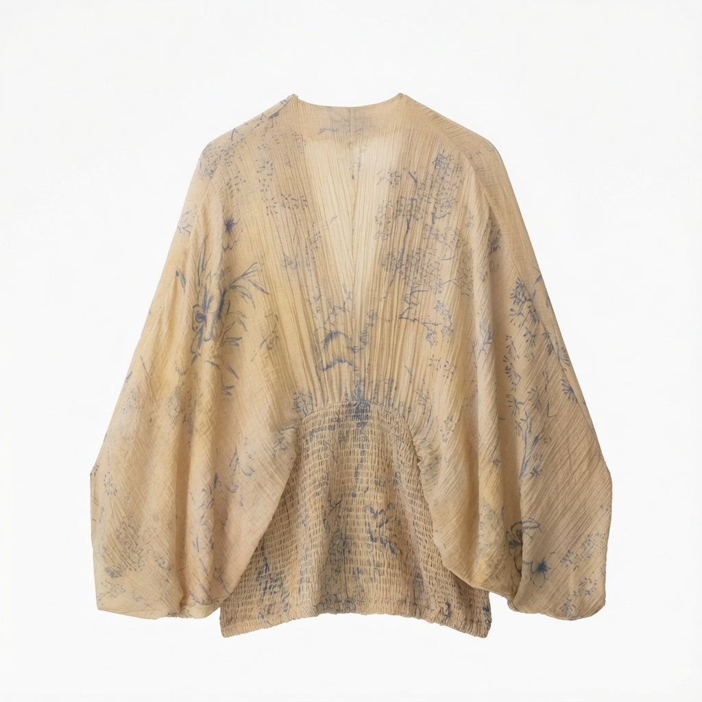 The Elara Vintage Floral Smocked Top