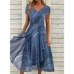 Josephine™  Elegant V-Neck Midi Dress
