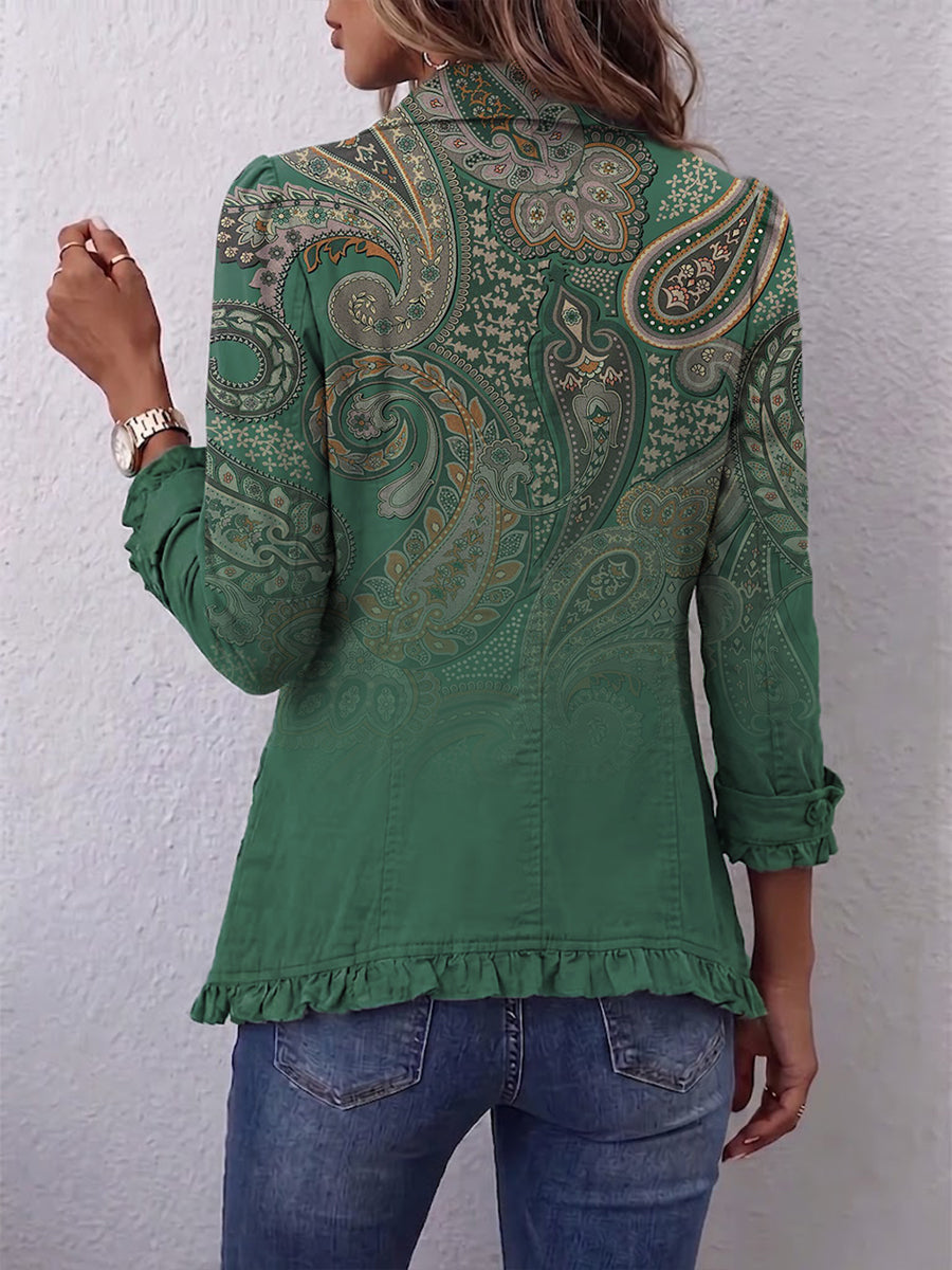 Amaris | Bohemian Paisley Ruffle Jacket