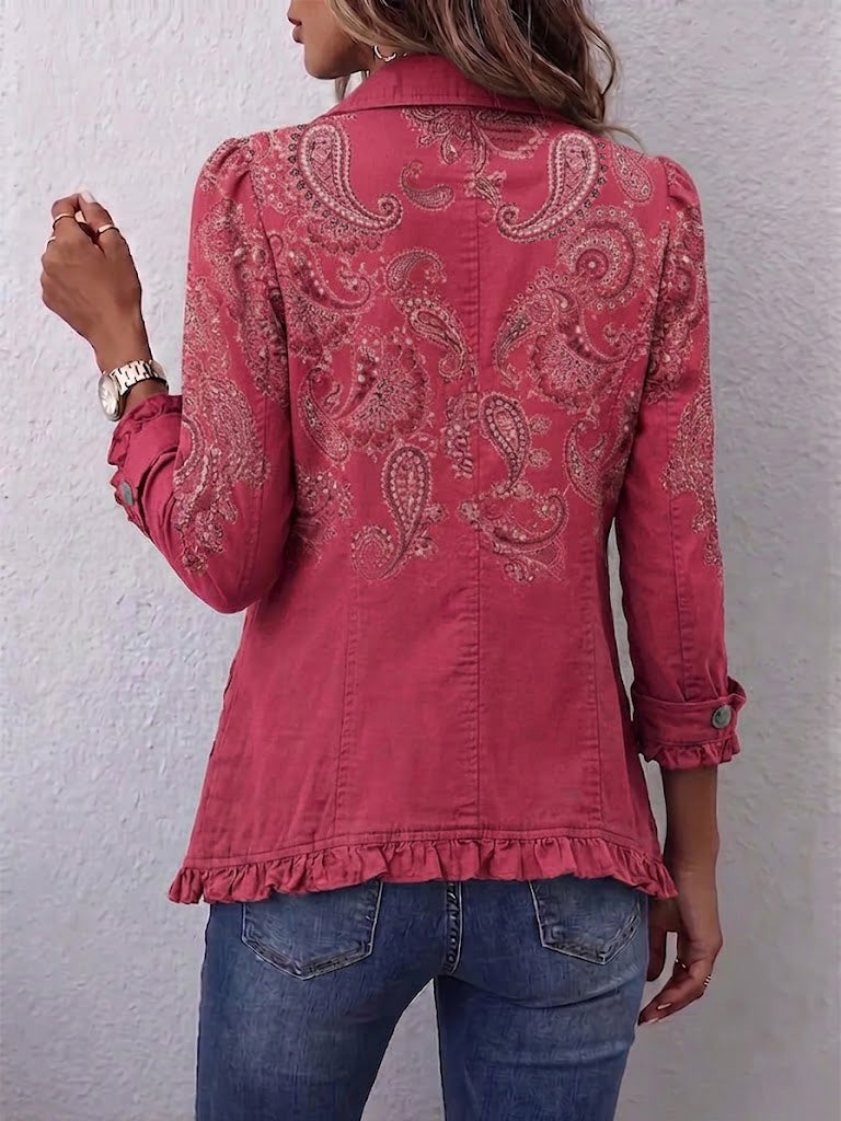 Dallas | Vintage Paisley Ruffle Jacket
