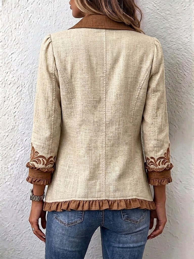 Soleil | Vintage Bohemian Floral Ruffle Jacket
